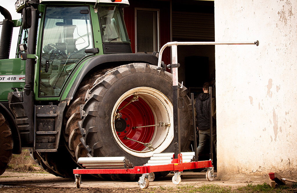Radmontagewagen 1,2t, Radmontagegerät für Traktor-Räder bis 120 cm Breite
