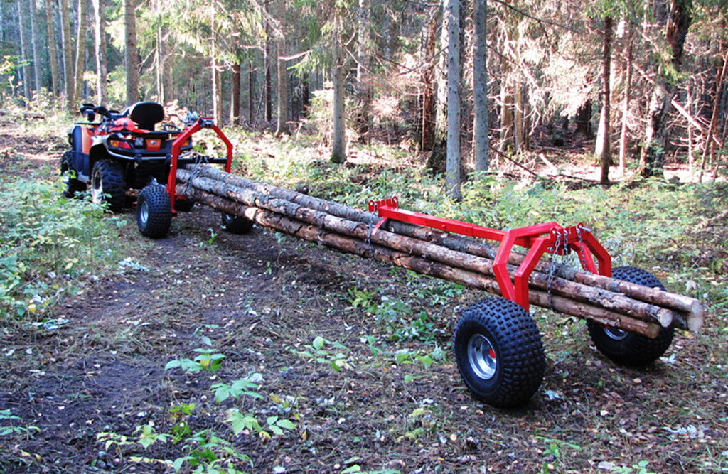 Baumstamm-Transportanhänger, für Rasentraktor & Quad, 500kg