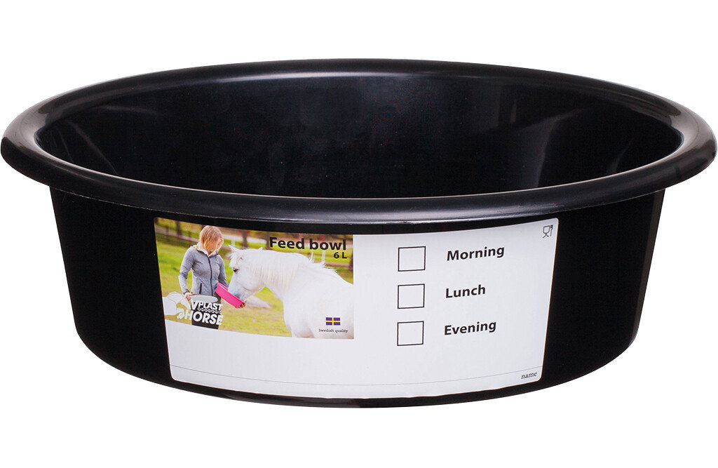 Futterschale für Pferde 6 Liter, schwarz