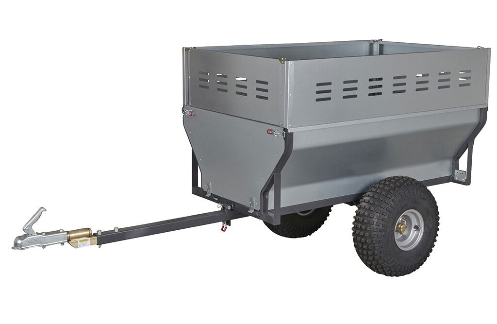 Kippanhänger 500kg, 30cm Gitteraufsatz, für Rasentraktor, Quad & ATV