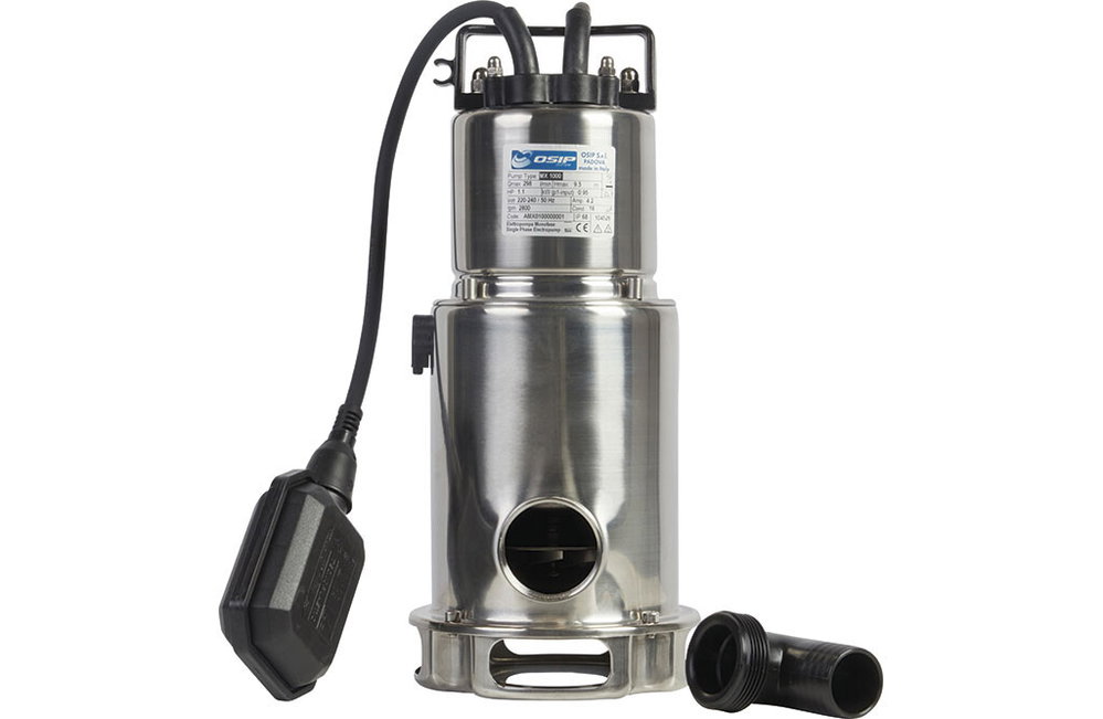 Tauchpumpe 230V 1000W aus Edelstahl, 298l/min