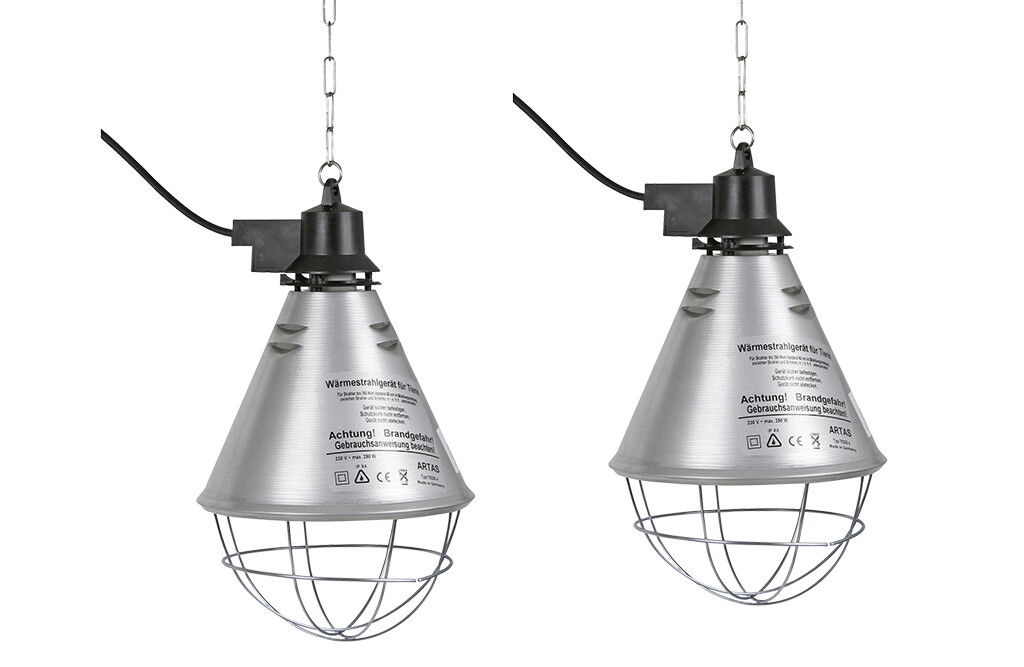 2x Wärmestrahlgerät inkl. Schutzkorb, Infrarot-Wärmelampe