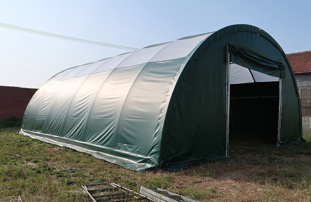 Rundbogenhalle 9,15 x 12 x 4,5m PVC 610 g/m² 