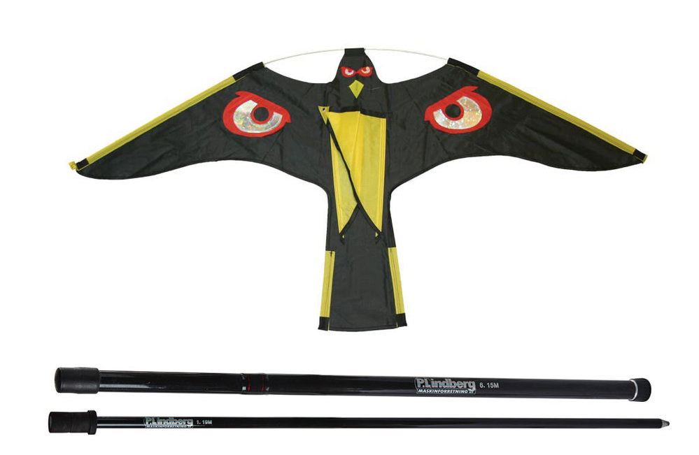 Vogelscheuche Drache, Stangenlänge wählbar 7m/10m, Vogelschreck "Habicht"