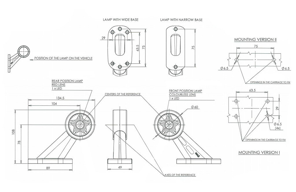 LED Umrissleuchte, 108 mm - rechts