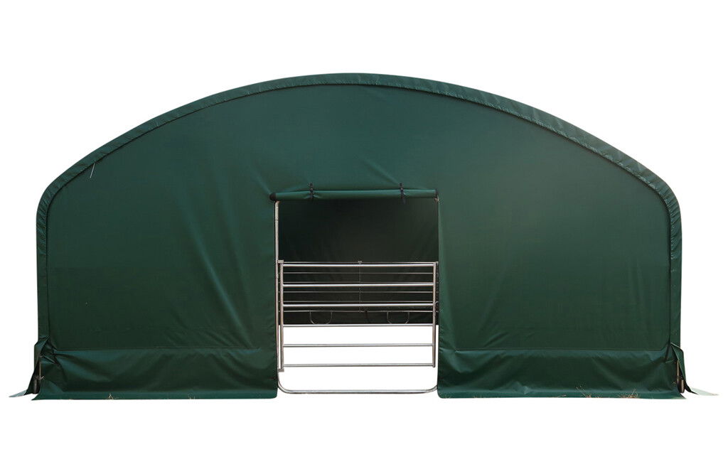 Weidezelt 8x8x4m, Weideunterstand mit PVC-Plane, geschlossene Front