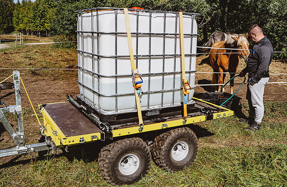 Aufnahme für 1000 Liter IBC-Container, aus Stahl
