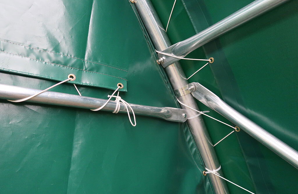 Rundbogenhalle 12 x 9,15 x 4,5m, PVC-Plane 610 g/m²