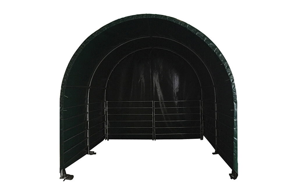 Weidezelt 3x3m, Weideunterstand mit PVC-Plane, geschlossene Seiten