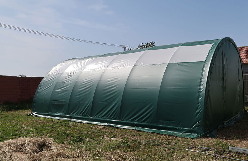 Rundbogenhalle 12 x 9,15 x 4,5m, PVC-Plane 610 g/m²