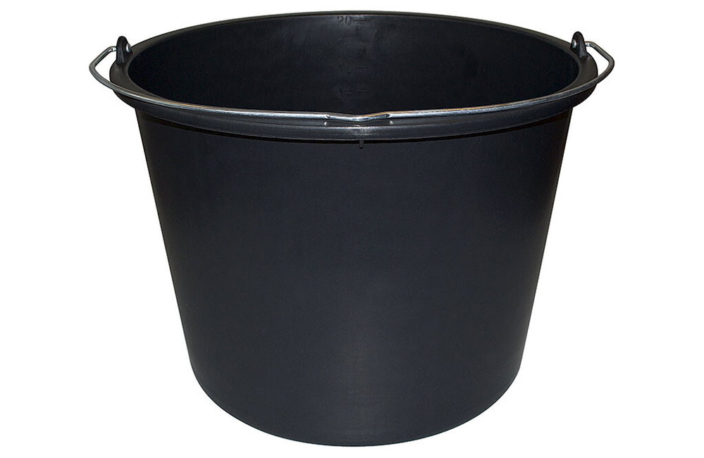 Schwarzer Eimer, 20 Liter 