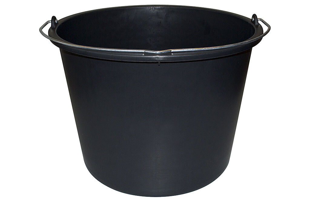 Schwarzer Eimer, 20 Liter 