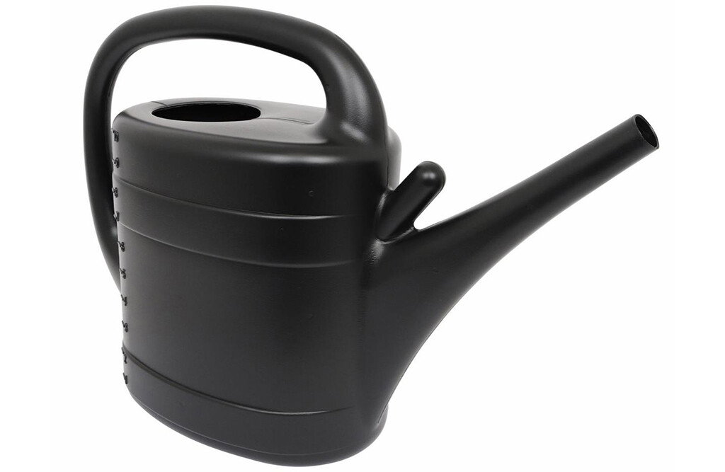 Gießkanne aus Kunststoff 10 Liter in Schwarz, mit Brause