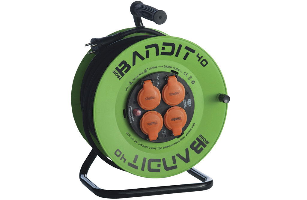 Bandit Kabeltrommel, 40 m Kabel - mit Erdung
