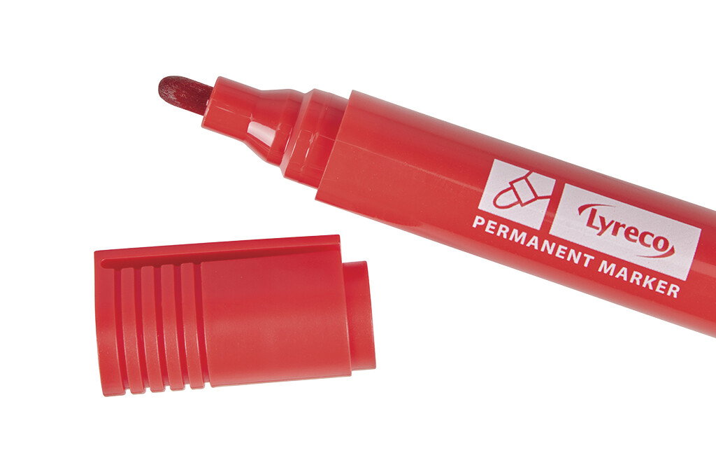 Textmarker mit rundem Spitz. Rot
