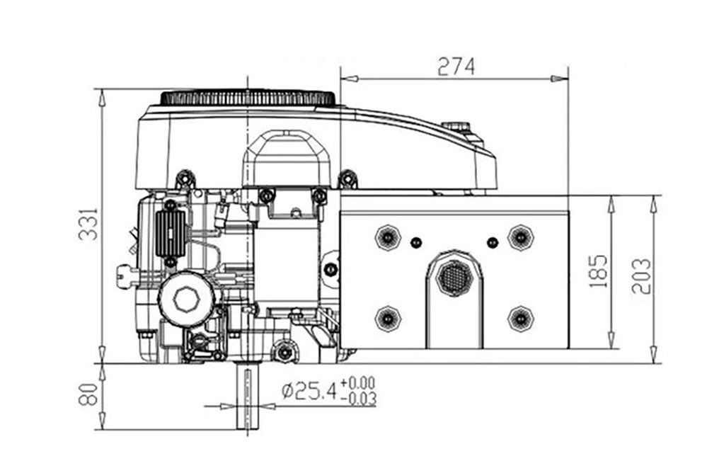 Benzinmotor LC1P96F 20PS 608cm³ | Loncin