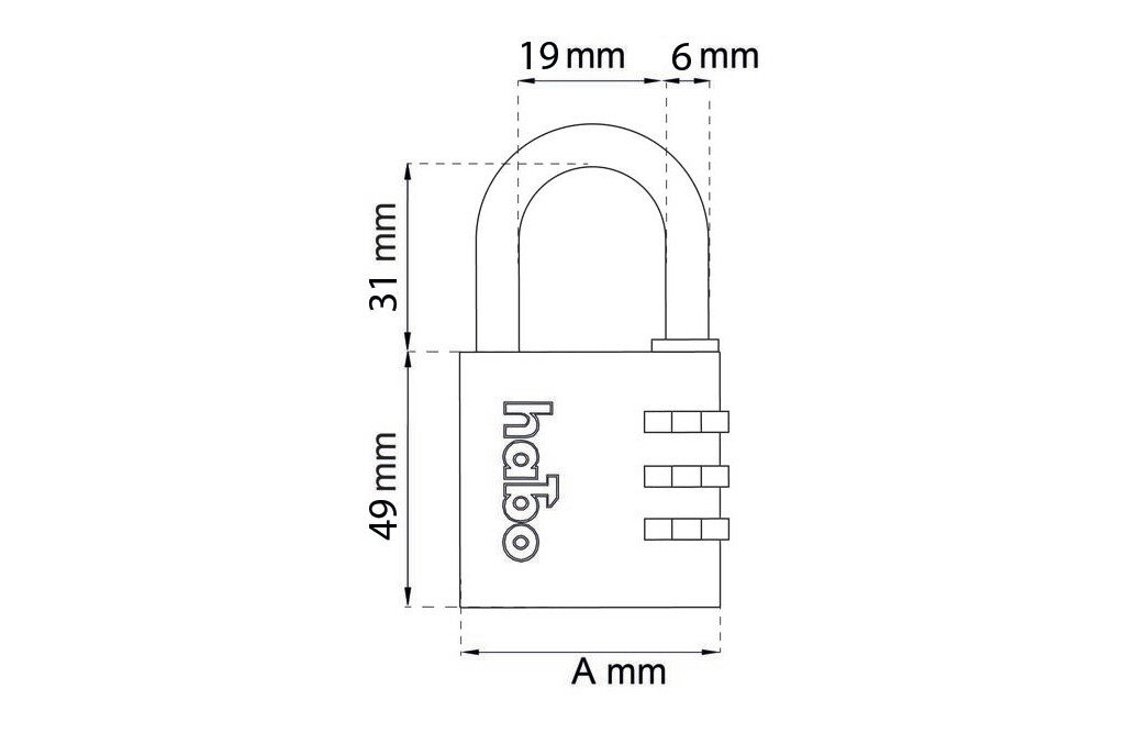 Vorhängeschloss mit Code, 38 mm