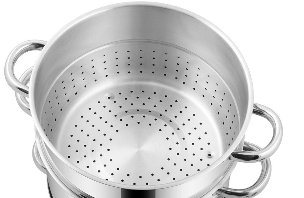 Dampfentsafter 8 L aus Edelstahl, induktionsgeeignet, mit Glasdeckel