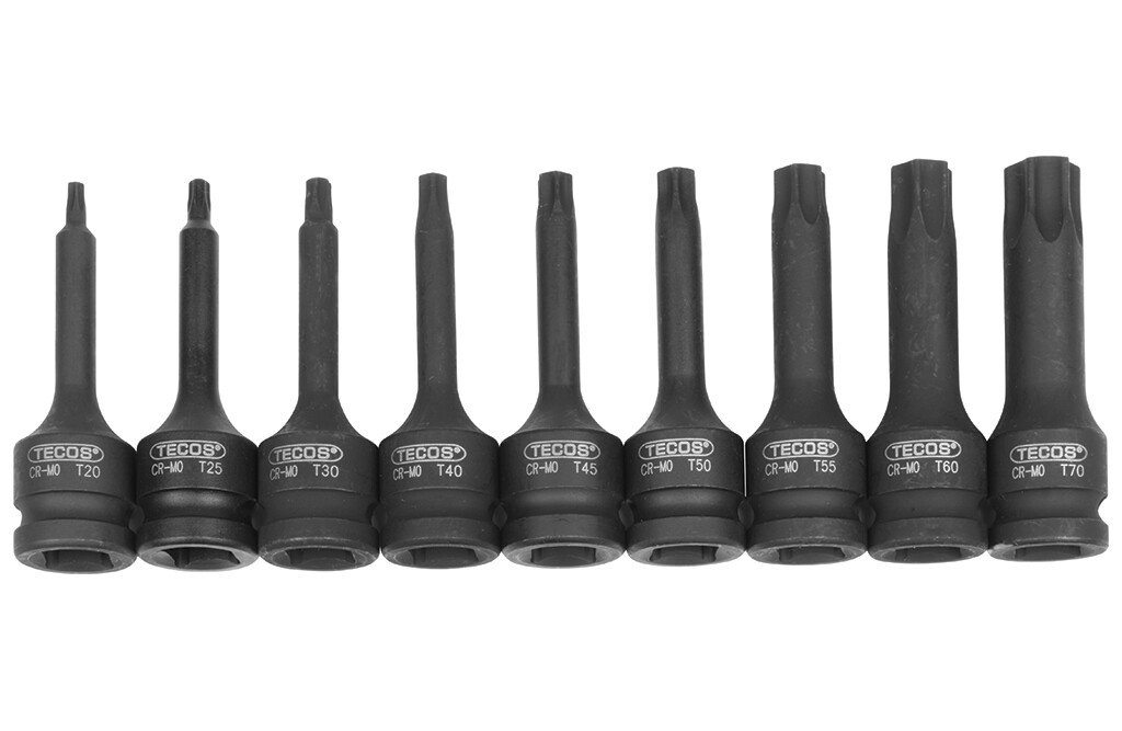 Tecos Kraft-Steckschlüsselsatz, Torx - 1/2"