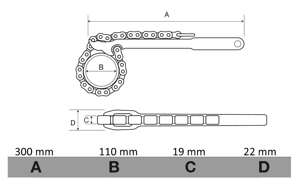 BAHCO 370-4 Kettenrohrzange, 110 mm