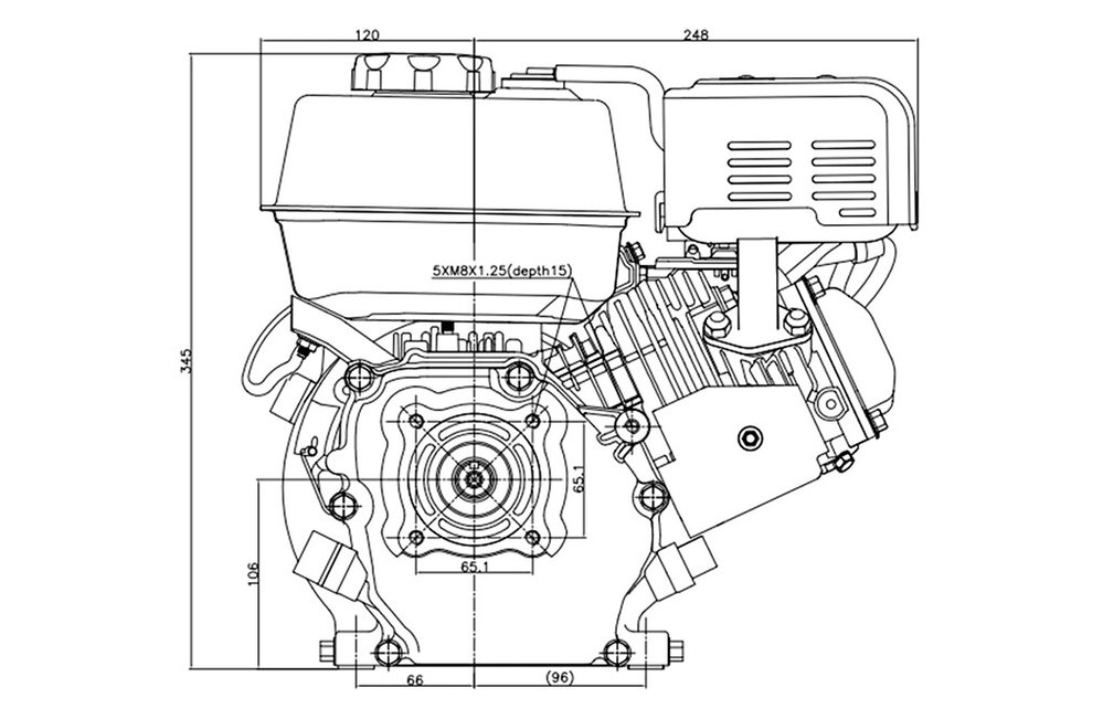 Benzinmotor G210FADR 7PS 212cm³ | Loncin