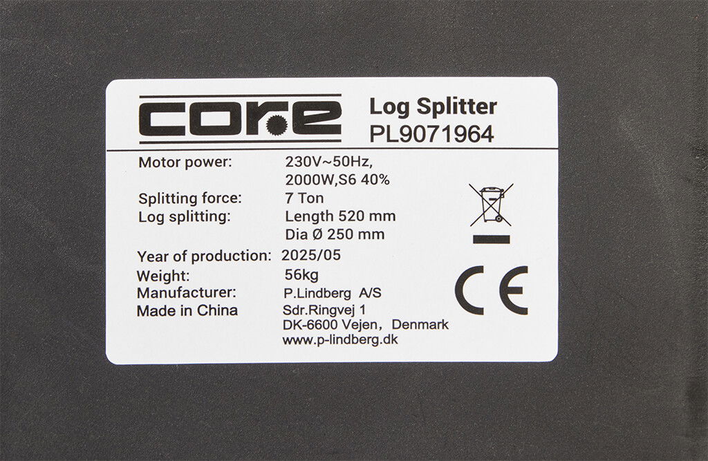 Elektrischer Holzspalter 7 t 230 V, mit Untergestell