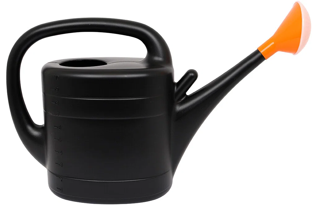 Gießkanne aus Kunststoff 10 Liter in Schwarz, mit Brause