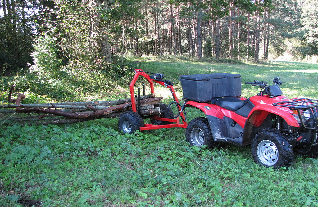 Baumstamm-Transportanhänger, für Rasentraktor & Quad, 500kg
