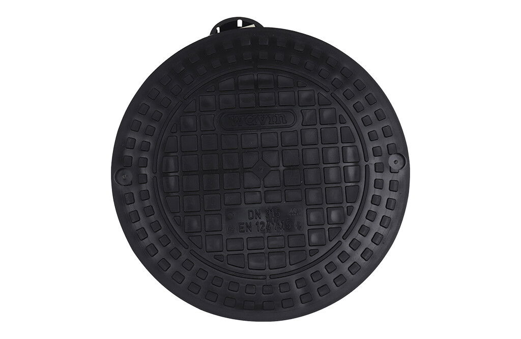 Schachtdeckel DN 315, aus Kunststoff, schwarz