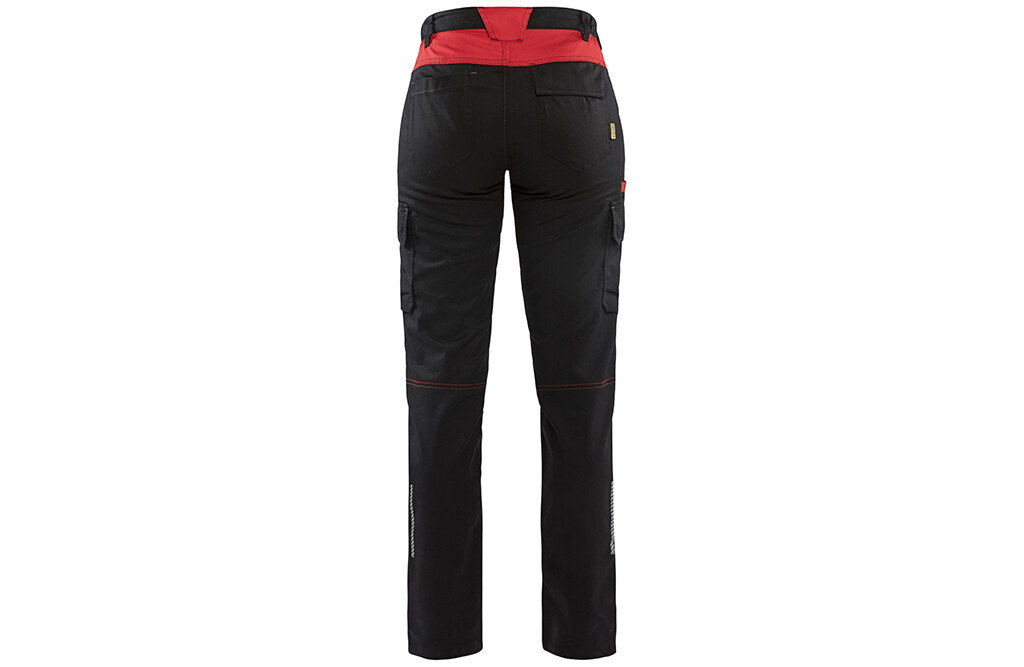 Blåkläder Damen Stretch-Hose, industriell, schwarz-rot - C48