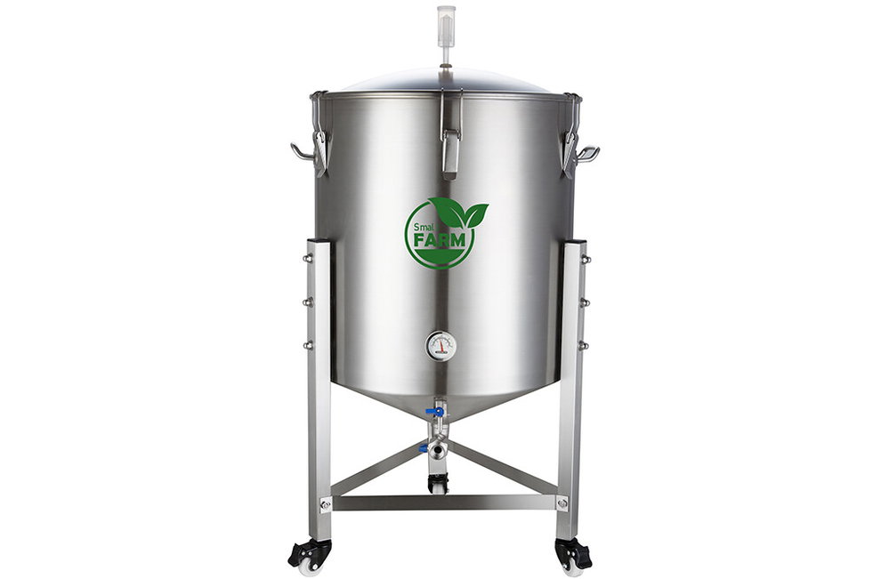 Gärbehälter Edelstahl 100 Liter, mobiler Gärtank