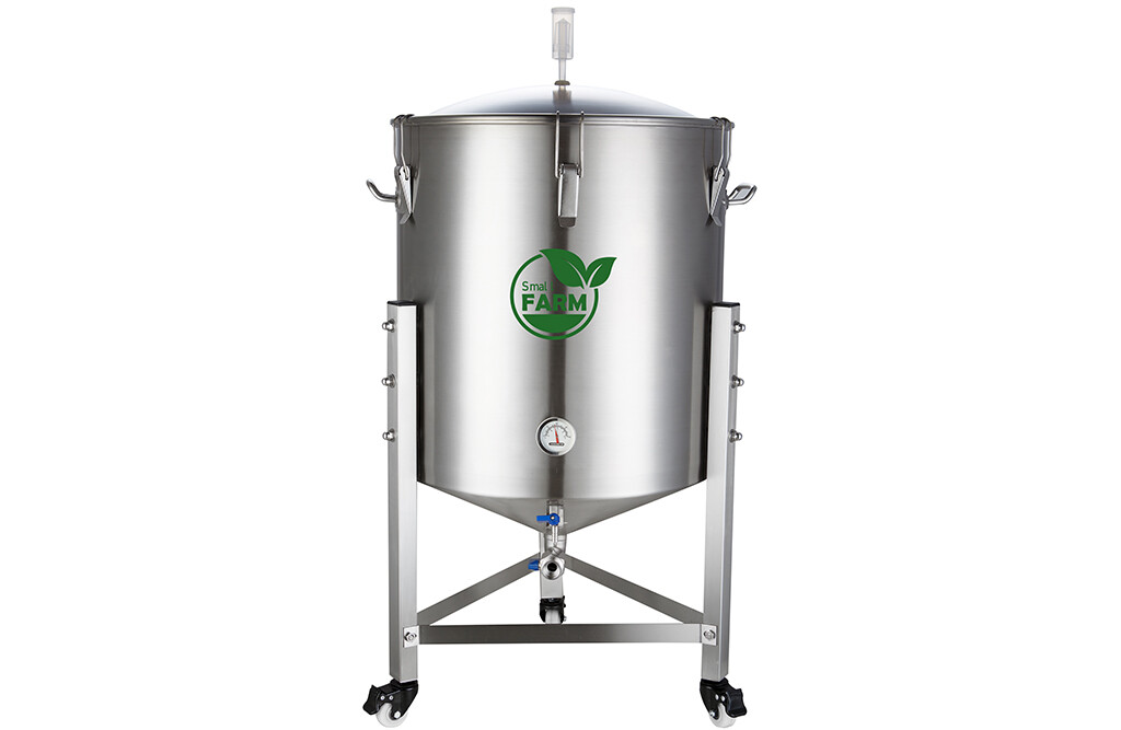 Gärbehälter Edelstahl 100 Liter, mobiler Gärtank