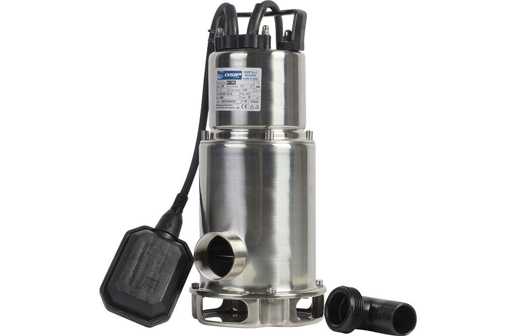 Tauchpumpe 230V 1000W aus Edelstahl, 298l/min