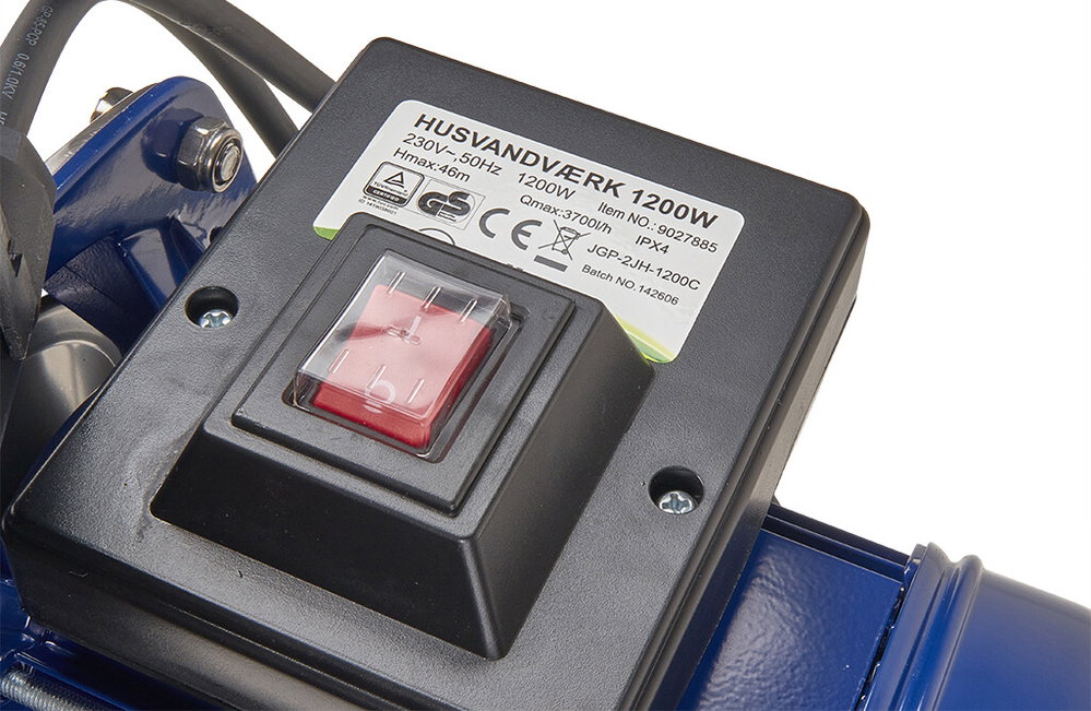 Edelstahl Hauswasserwerk 1200W 230V 50Hz, 3700l/h
