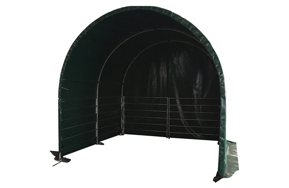 Weidezelt 4x4x3,15m, Weideunterstand 610 g/m² PVC-Plane, geschlossene Seiten