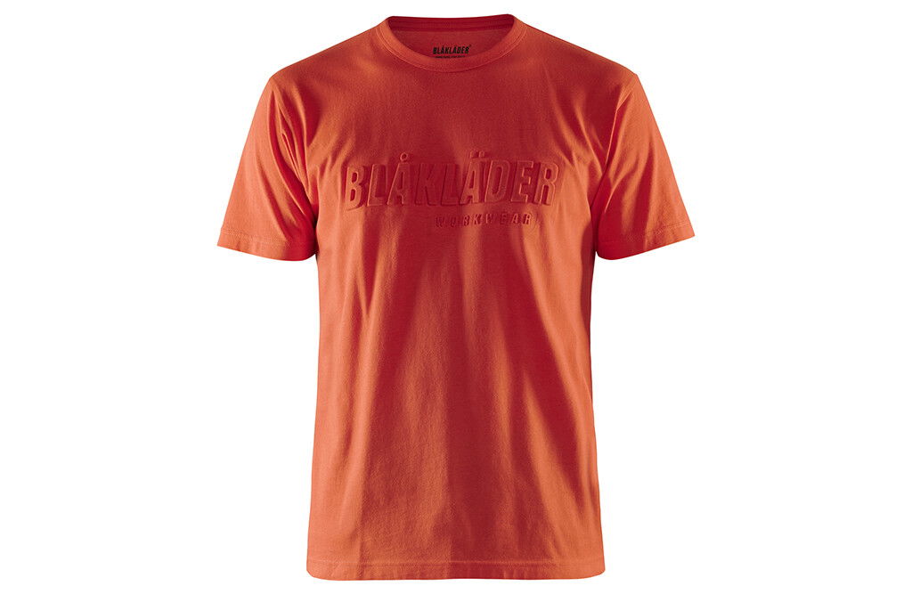 Blåkläder-T-Shirt mit 3D-Logo, orange-rot