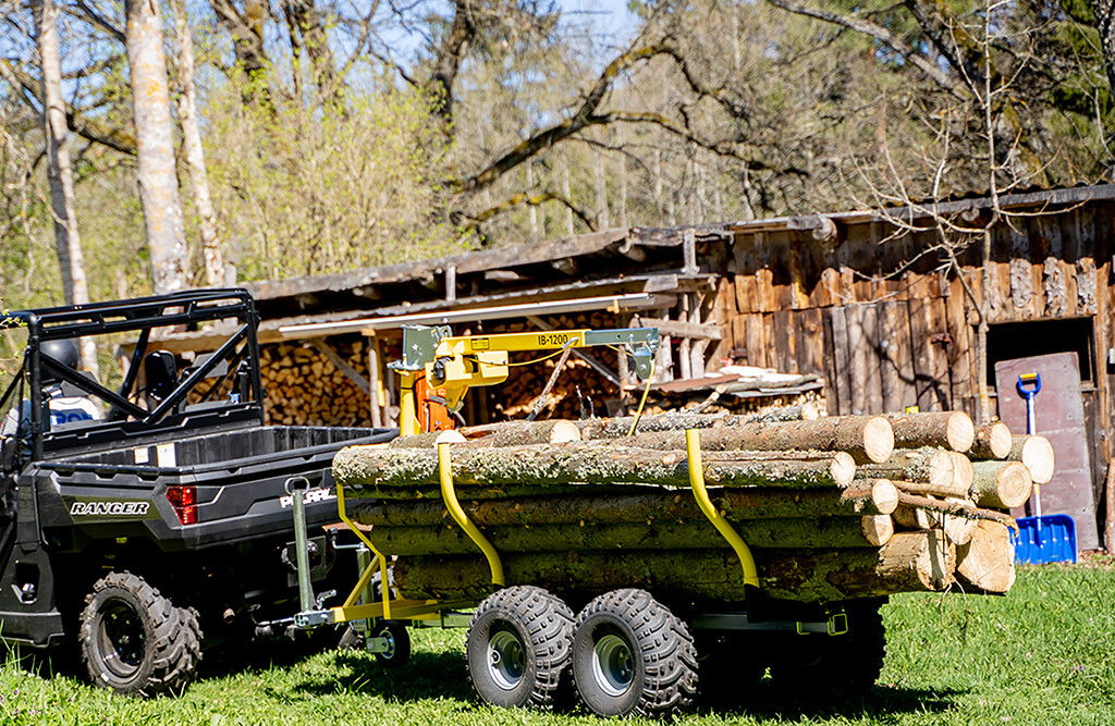Rückewagen für Quad ATV mit Kran und Lademulde, 1.200 kg
