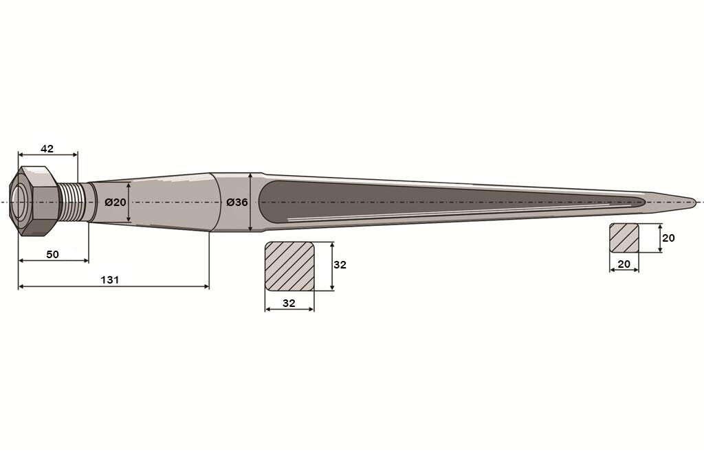 Spitzer Zinken, M20 X 1.400