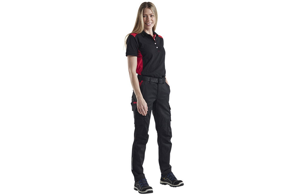 Blåkläder Damen Stretch-Hose, industriell, schwarz-rot - C48