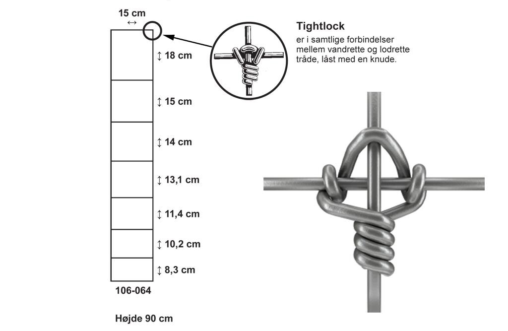 100 m Knotengeflecht "Tight Lock", 90 cm Höhe 