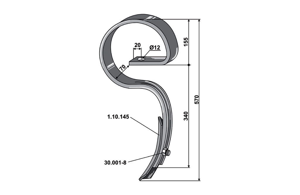 Kverneland Strong S-Zinken, 32 x 10 mm
