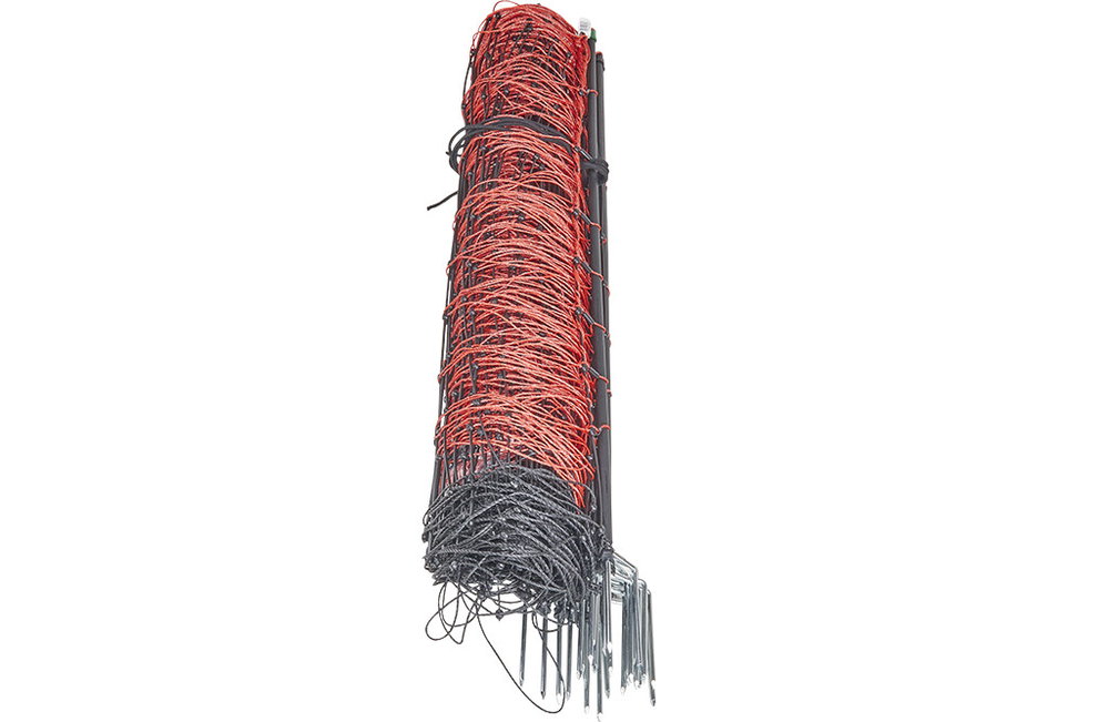 50m TitanNet für Schafe 90cm, 14x Pfähle, Doppelspitze