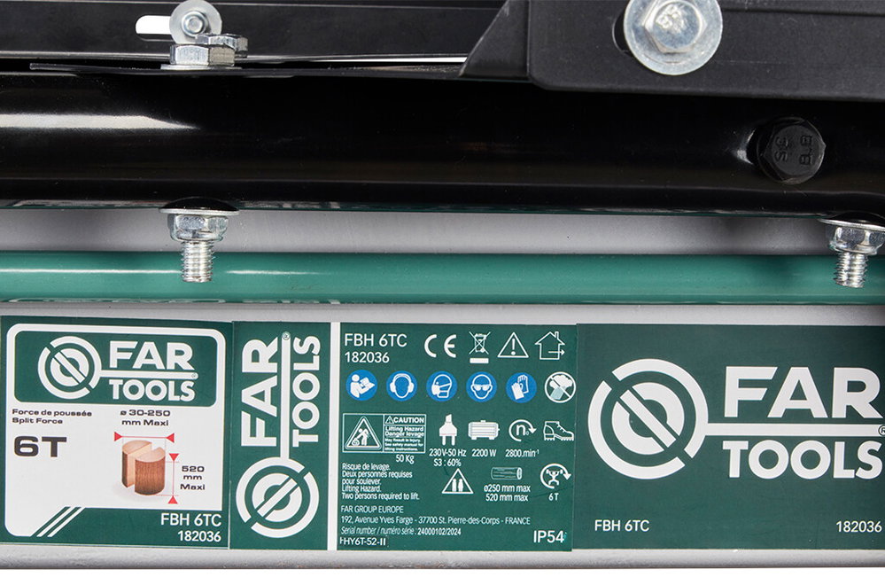FBG 6TC Elektro-Holzspalter, 6 t, 230 V, mit Untergestell | Fartools
