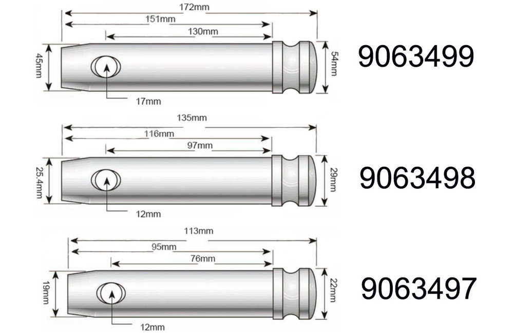 Oberlenkerbolzen Kat 1, 19 x 76 mm
