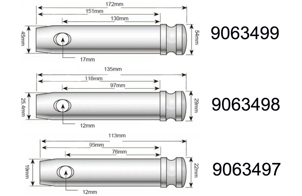 Oberlenkerbolzen Kat 2, 25 x 97 mm
