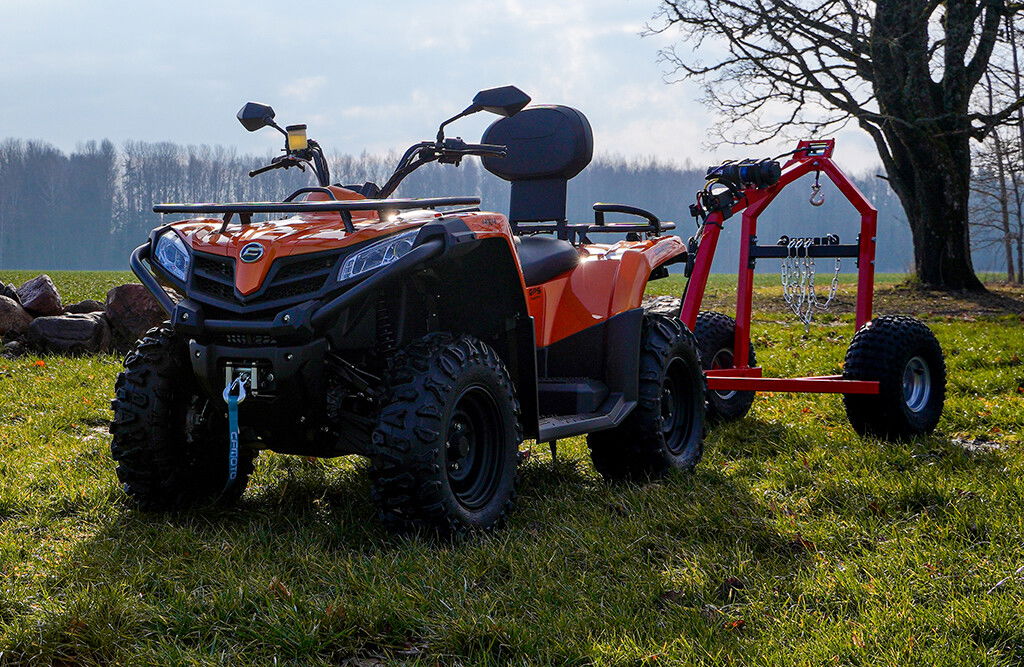 Baumstamm-Transportanhänger, für Rasentraktor & Quad, 500kg