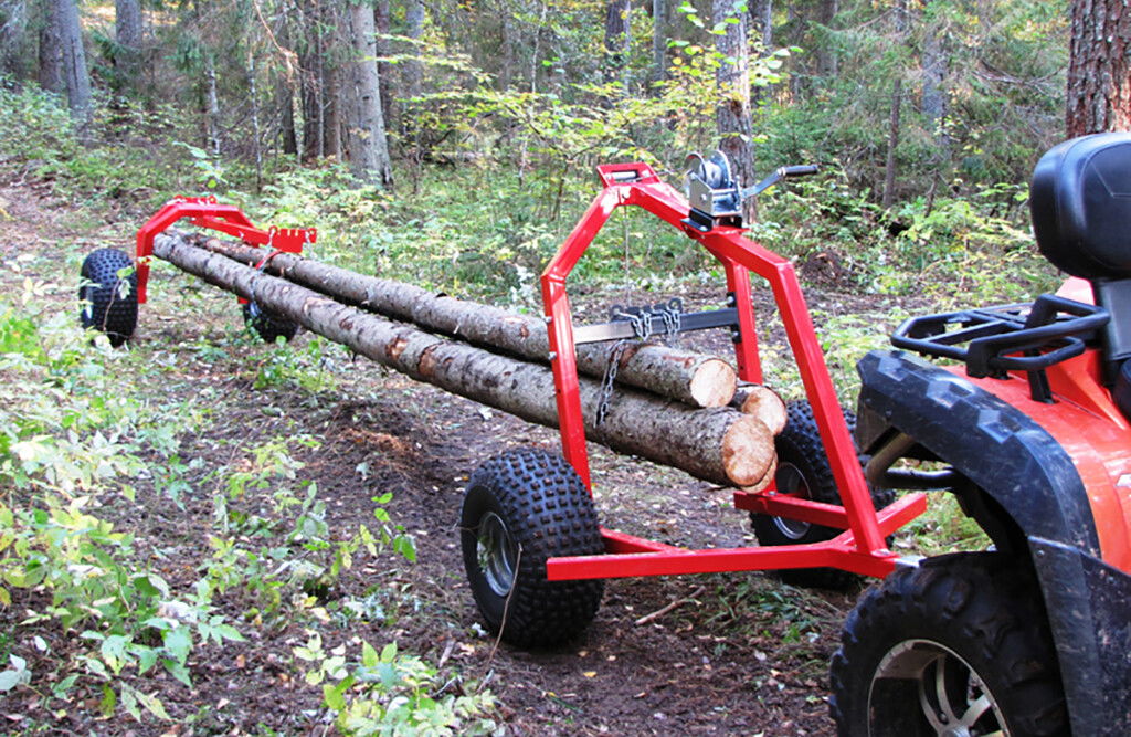 Baumstamm-Transportanhänger, für Rasentraktor & Quad, 500kg