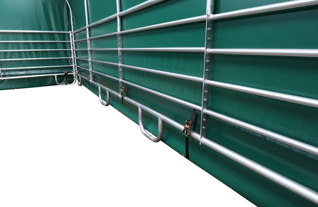 Weidezelt 8x8x4m, Weideunterstand mit PVC-Plane, geschlossene Front