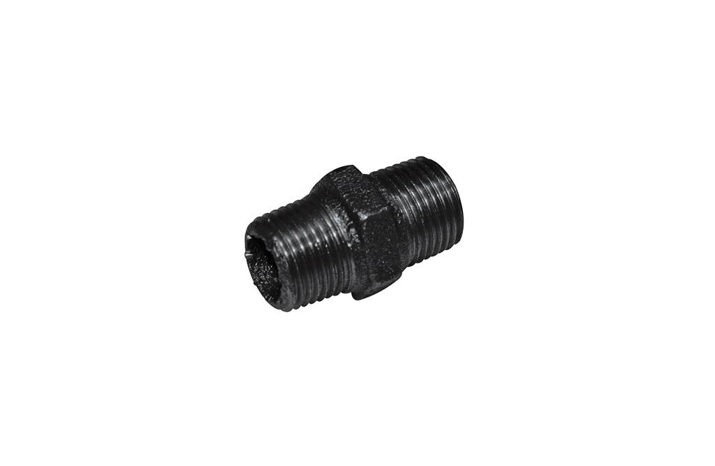 Schwarzer Doppelnippel, 1"