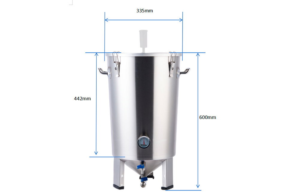 Gärbehälter Edelstahl 30 Liter, SMALL FARM Gärtank